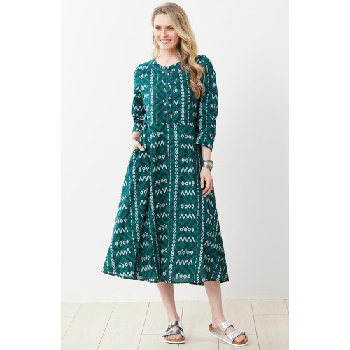 Mangala Dress - Navy/Jade