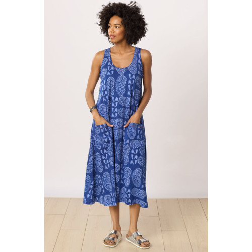 Supriya Jersey A-line Midi Tank Dress - Lively blue