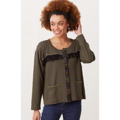 Ansiba Cardigan - Dark olive