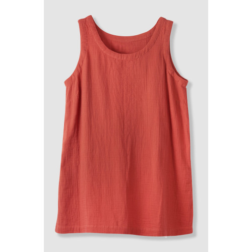 Sanju Double Gauze Long Tank - Fire red Sanju Double Gauze Long Tank - Fire red