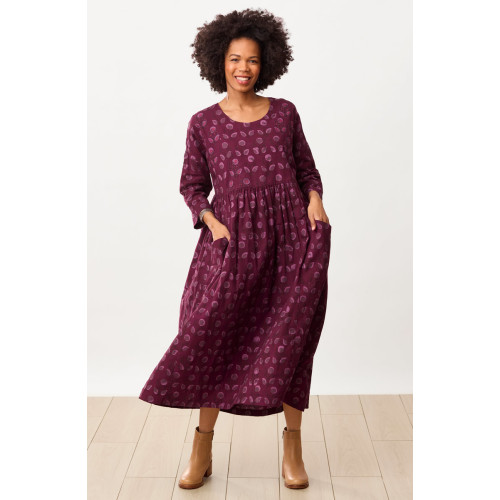 Meadow Batik Print Scoop-Neck Maxi Dress - Eggplant/Multi