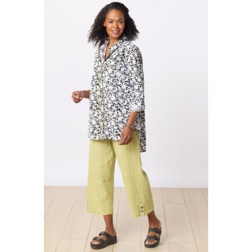 Kesari Cotton Double Gauze Crop Pant - Kiwi