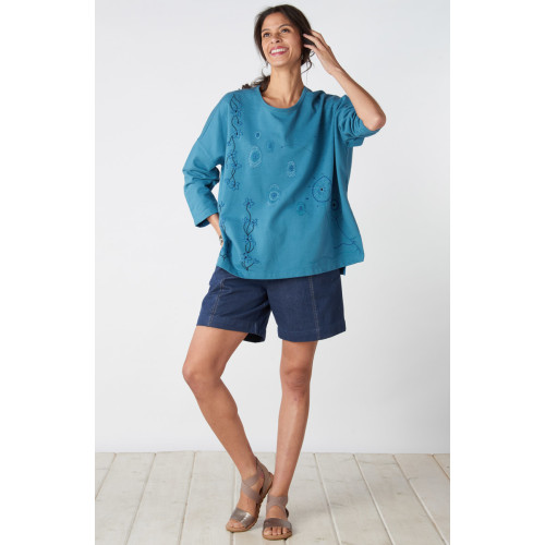 Recycled Yarn Aksa Pull-On Shorts - Dark denim