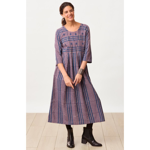 Mohina Scoop-Neck A-Line Dress - Smoky lavender