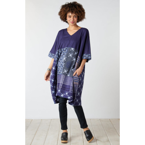 Irla Mixed Media V-Neck Kaftan Dress - Starlight/Multi Irla Mixed Media V-Neck Kaftan Dress - Starlight/Multi