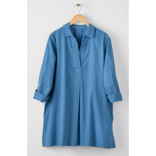 Savita Organic Cotton Long-Sleeve Top - Natural Dye Indigo