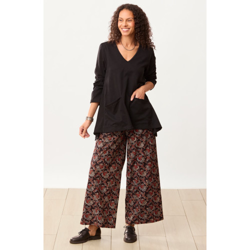 Sangli Natural Dye Wide-Leg Pant - Black/Multi