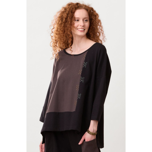 Nasima Oversized Boxy Tee - Black