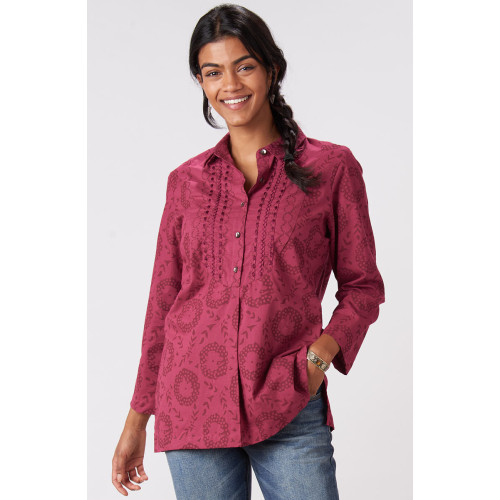 Bhavna Organic Cotton Long-Sleeve Tunic - Cranberry Bhavna Organic Cotton Long-Sleeve Tunic - Cranberry