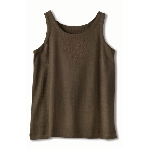 Anju Textured Cotton Tank - Walnut Anju Textured Cotton Tank - Walnut