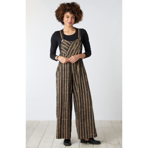 Deepti Batik Print Jersey Knit Cropped Overalls - Black/Shale Deepti Batik Print Jersey Knit Cropped Overalls - Black/Shale