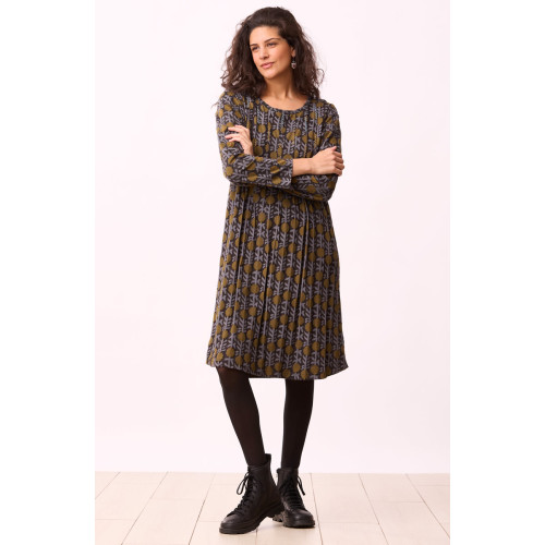 Naina Block Print Scoop-Neck Cotton Jersey Dress - Black/Multi Naina Block Print Scoop-Neck Cotton Jersey Dress - Black/Multi