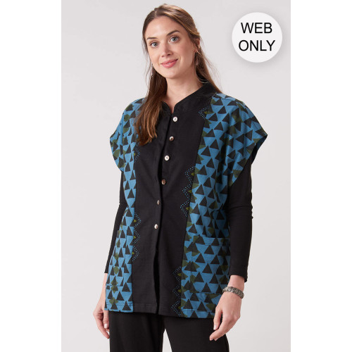 Manashi Organic Vest - Winter sky/Black