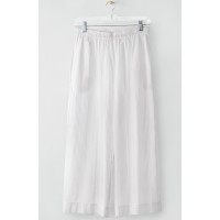 Voile Lightweight Pull-On Layering Culottes - White