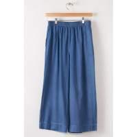 Voile Lightweight Pull-On Layering Culottes - Ink blue