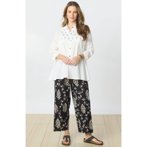 Kesari Pull-On Cargo Crop Pant - Black/Natural