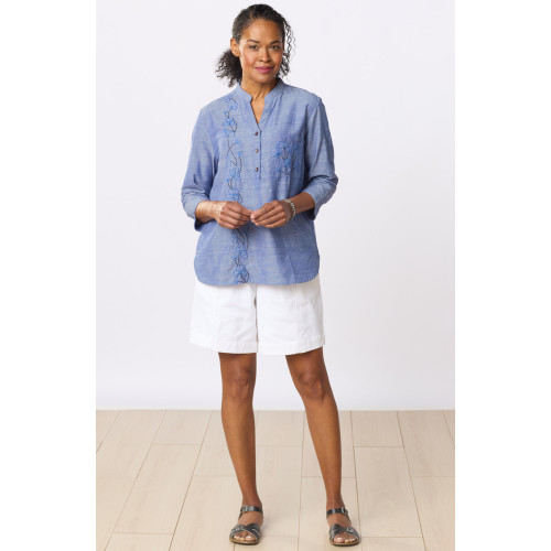 Recycled Yarn Aksa Pull-On Shorts - White denim