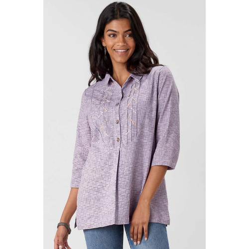 Bhavna 3/4-Sleeve Tunic - Lavender Bhavna 3/4-Sleeve Tunic - Lavender