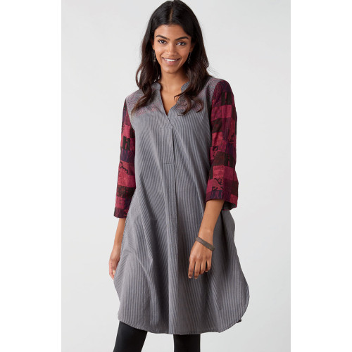 Rubina Tunic - Grey/Port/Chindi