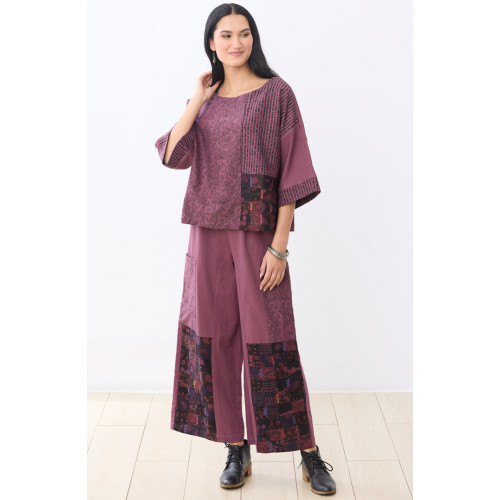 Suniti Cotton Twill Wide-Leg Pant - Sedona plum/Chindi