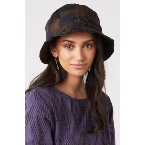 Upcycled Patchwork Bucket Hat - Olive