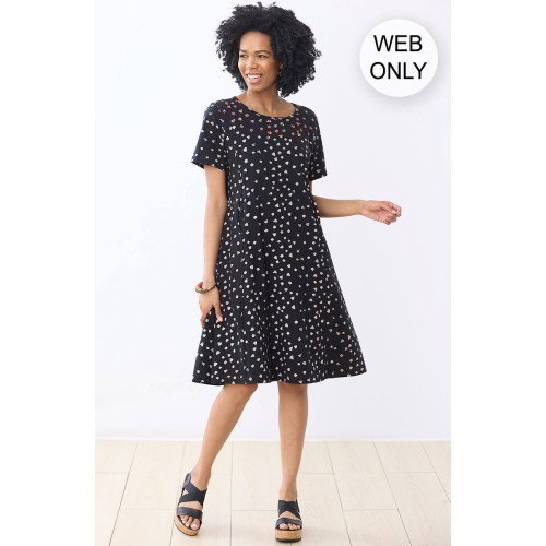 Mansi Scoop-Neck Cotton Jersey Dress - Black